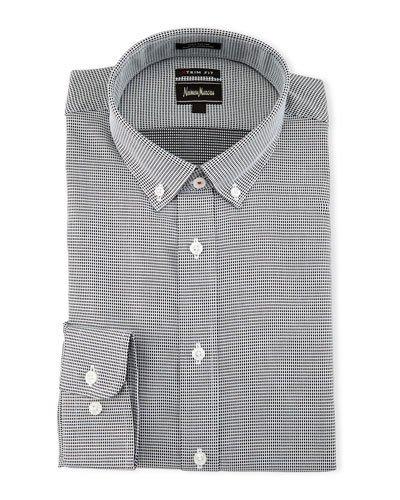 X-trim Regular-finish Textured Dress