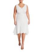 V-neck Lace A-line Dress,