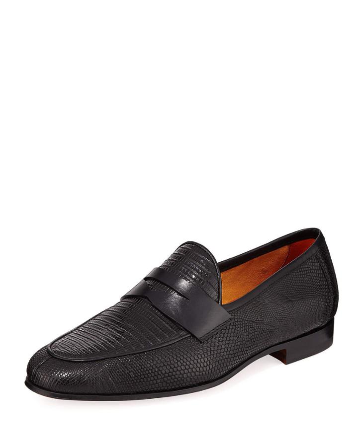 Men's Camerino Lizard-stamped Penny