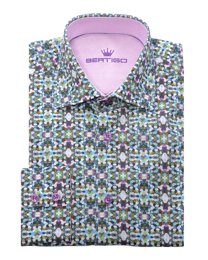 Men's Ted Long-sleeve Poplin Abstract Print