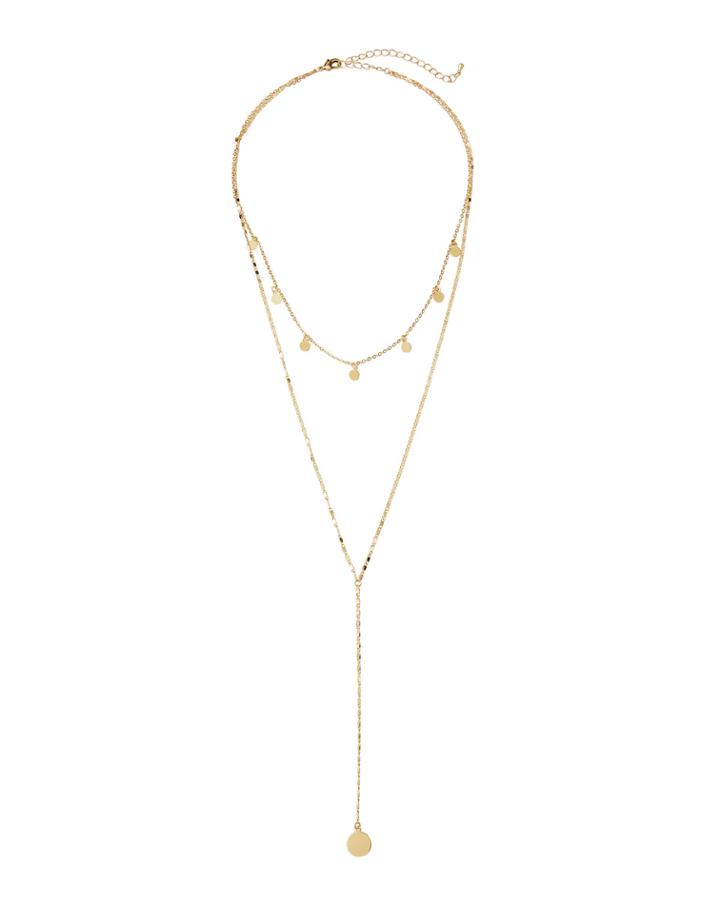 2-chain Disk Y-drop Necklace