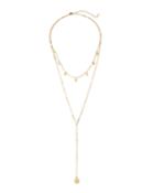 2-chain Disk Y-drop Necklace