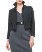 Drawstring-waist Cropped Jacket