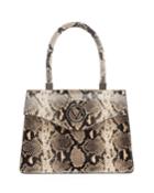 Melanie Python-print Leather Top-handle Bag