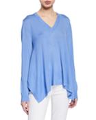 Wool-blend Draped Long-sleeve Pullover