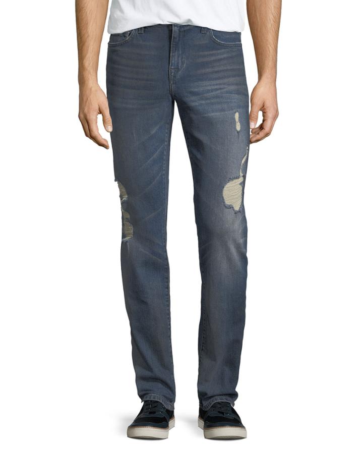 Men's Slim-fit Distressed Jeans, Burns (dirty Vintage