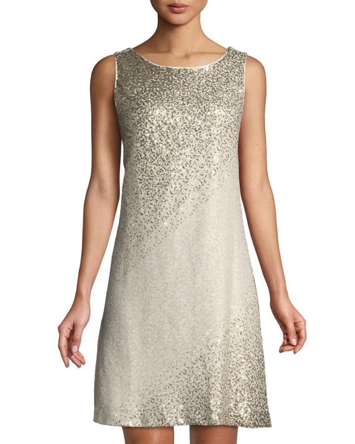 Sleeveless Sequin A-line Cocktail Dress