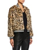 Rabbit Fur Baseball Jacket