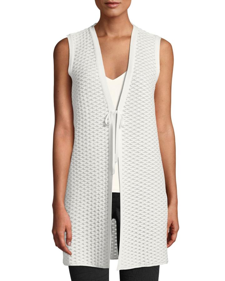 Hanneli Tie-front Honeycomb Vest