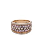 18k Rose Gold Brown Diamond & Sapphire Ring,