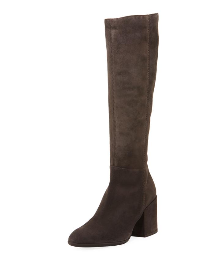 Vonnie Tall Suede Block-heel Boots