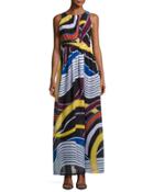 Back-cutout Sleeveless Maxi Dress,