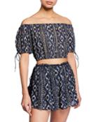 Cancun Tribal Print Cropped Tube Top