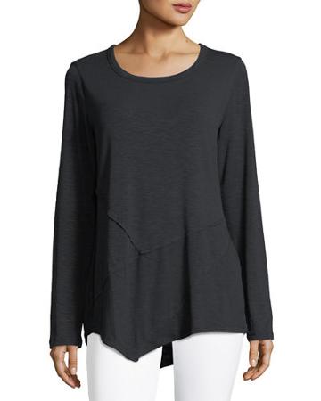 Exposed-seam Boat-neck Tee