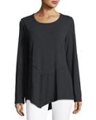 Exposed-seam Boat-neck Tee