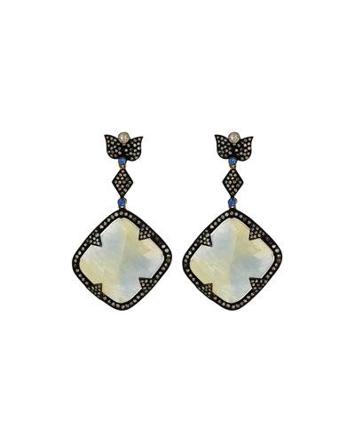 Kite-shaped Sterling Silver Drop Earrings W/