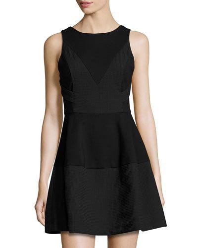 Desert Rose Fit & Flare Dress, Black