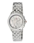 37mm Belmore Stainless Steel Bracelet Chronograph Watch W/ Diamonds