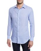 Men's Micro-houndstooth Linen