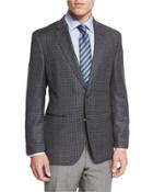 Jorden Mini-check Slim-fit Wool Sport Coat, Gray