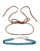 Two-piece Leather & Velvet Choker Necklace