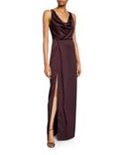 Cowl-neck Satin