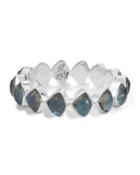Faceted Aqua Quartz & Mother-of-pearl Doublet Bracelet