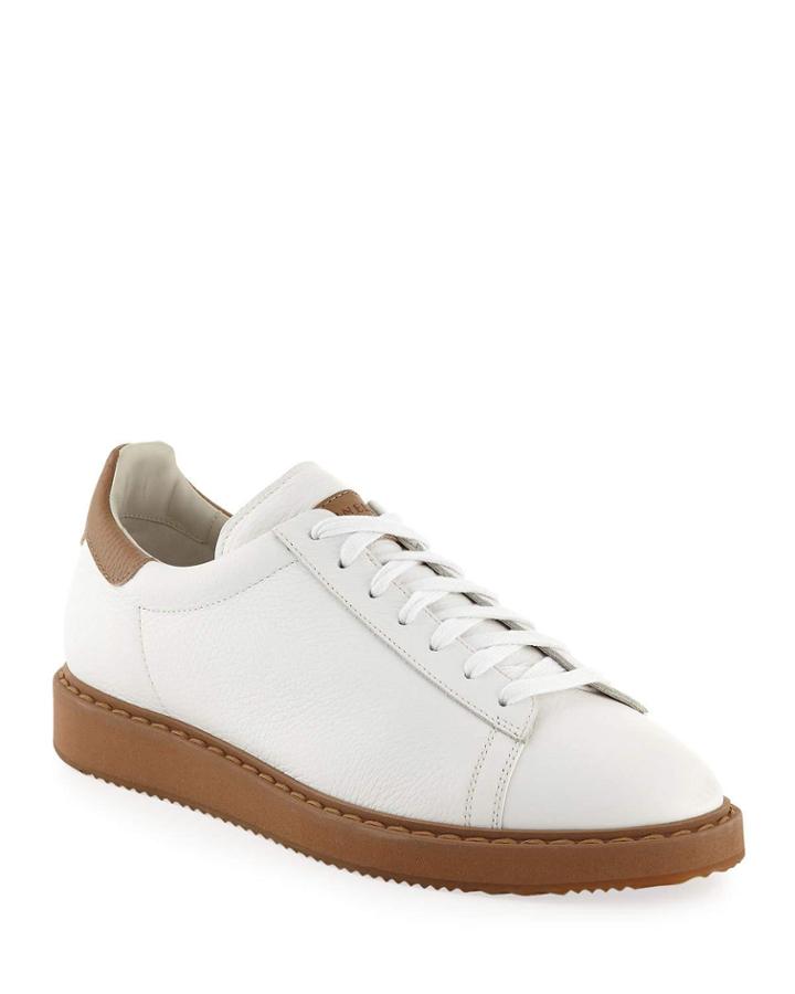 Men's Low-top Pebbled Leather