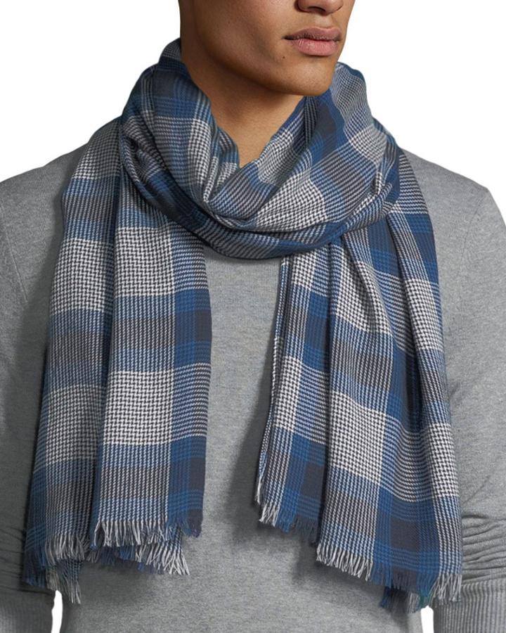 Men's Large Woven Cotton Check Plaid