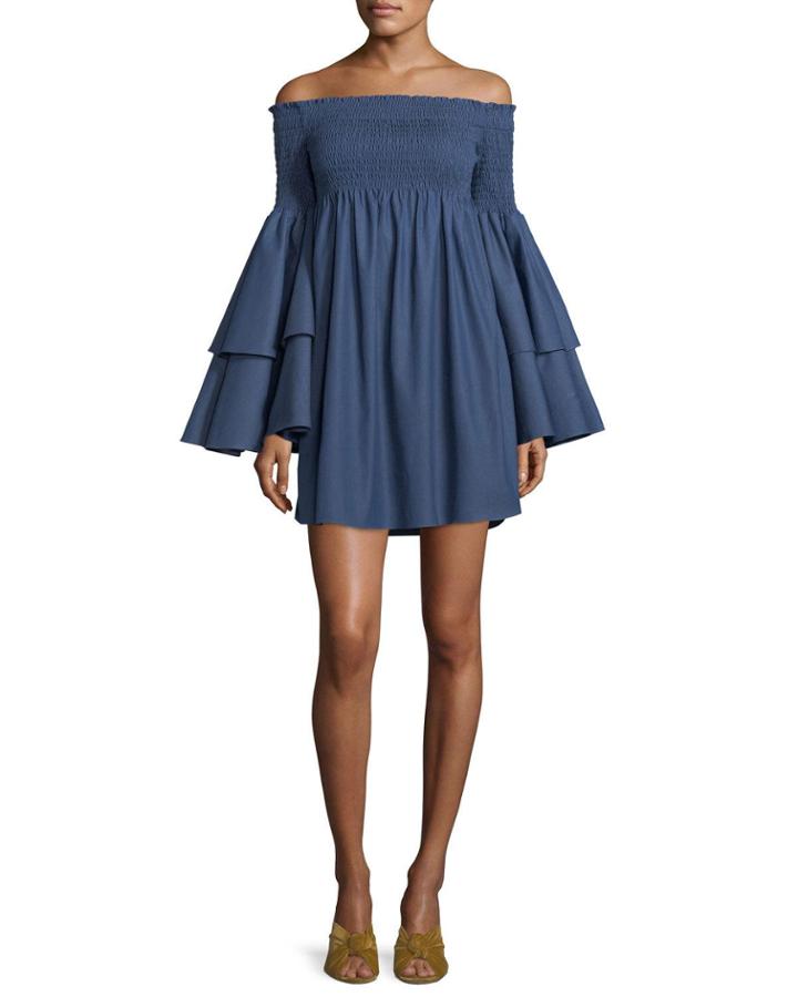 Appolonia Off-the-shoulder Layered-bell Sleeve