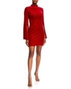 Bejeweled Turtleneck Split Sleeve Velvet