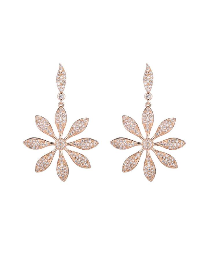 Avery Cubic Zirconia Flower-drop Earrings