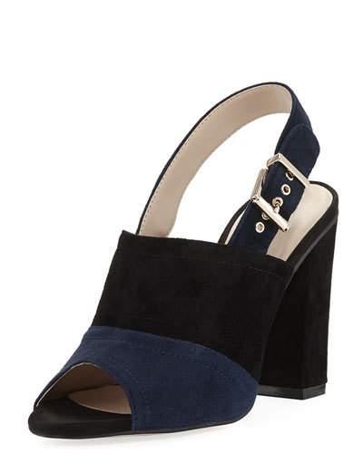 Kimi Suede Colorblock Peep-toe