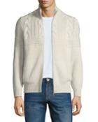 Men's Braided Cashmere Zip Cardigan