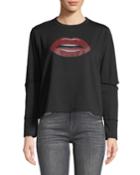 Cutout-elbow Sweatshirt With