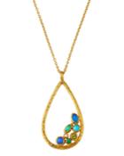 One-of-a-kind Pointelle Hue Teardrop Pendant Necklace
