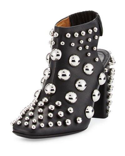 Ellery Studded Leather Bootie, Black