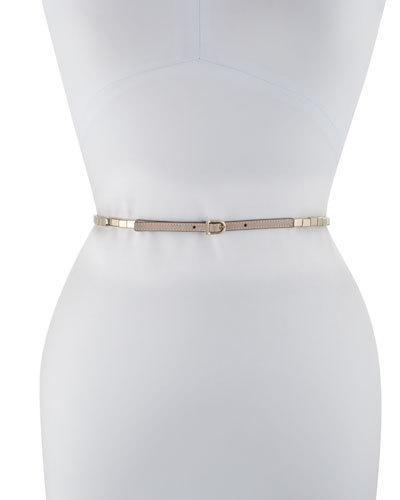 Thin Metal-link Waist Belt, Gold/blush