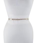 Thin Metal-link Waist Belt, Gold/blush
