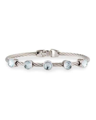Blue Topaz Five-station Bangle Bracelet