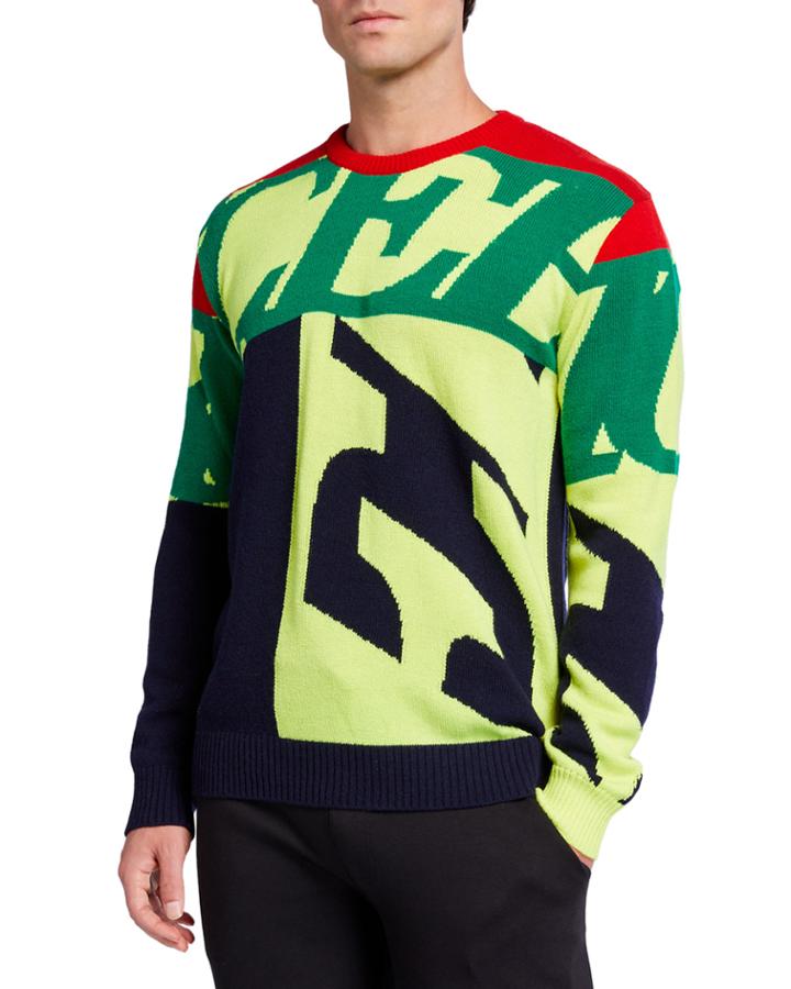 Men's Logo Intarsia Crewneck