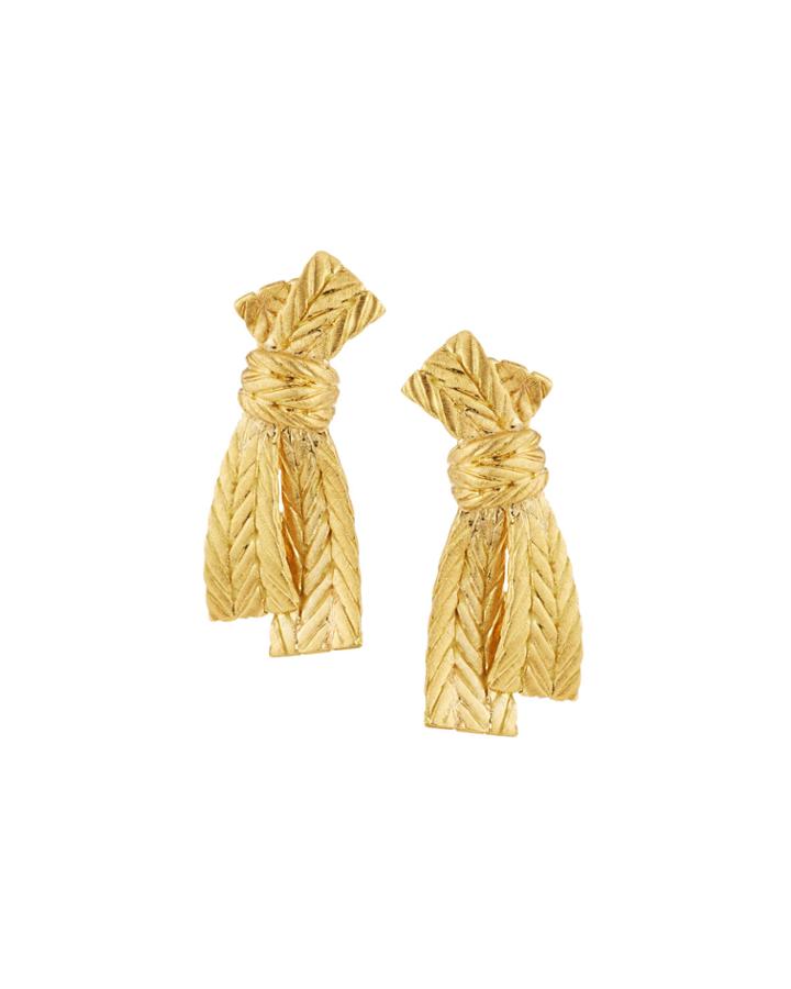 Estate 18k Gold Bow Earrings