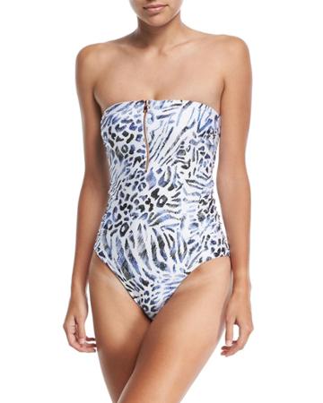 Prowl Strapless Bandeau Printed Maillot One-piece