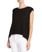 High-low Micro Terry Draped Top