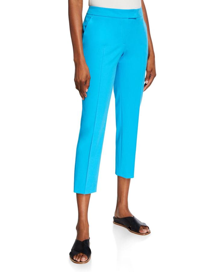 Frankie Stretch-cotton Pants, Turquoise