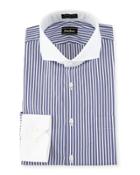 Classic-fit Non-iron Striped Dress Shirt, Blue/white