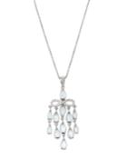 18k White Gold White Topaz & Diamond Infinity Necklace