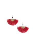 Threaded Fan Fringe Earrings, Fuchsia