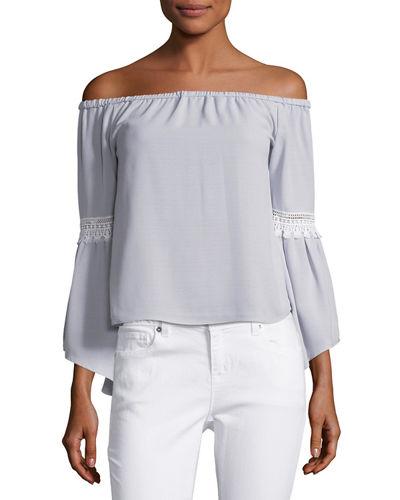 Off-the-shoulder Bell-sleeve Top