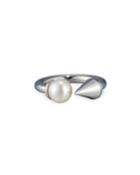 White Pearl & Spike Ring,